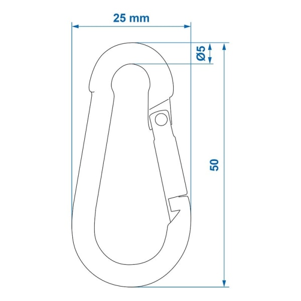 Karabiinikoukku metalli 5x50mm