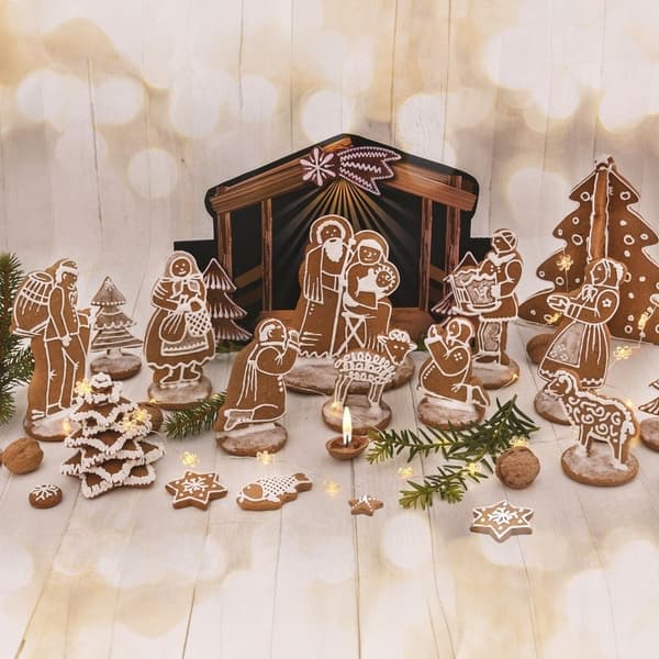 Julekageudstikkersæt - julekrybbe