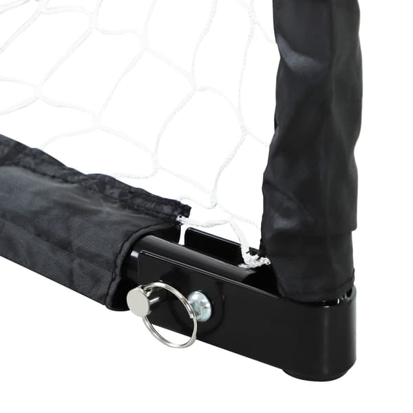Fodboldmålsæt med 2 foldefodboldmål med metalramme til børn og voksne, Have, 90 x 36 x 60 cm, Sort