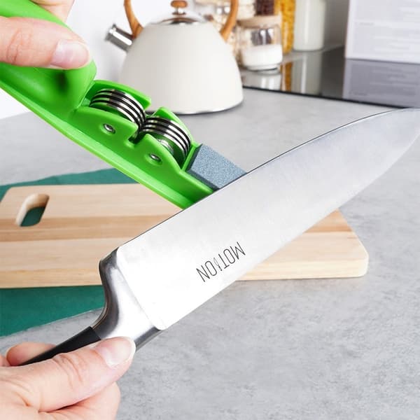 Knivsliber til knive i rustfrit stål med hvæsesten og metalruller