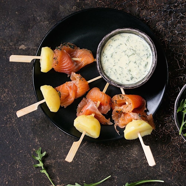 Trätandpetare för snacks, aptitretare och grillspett