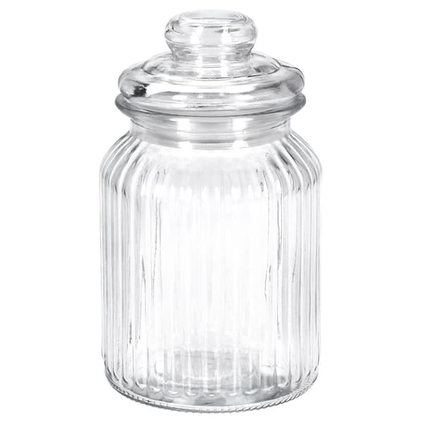 Förvaringsburk i glas med förseglat lock, 1 liters kapacitet