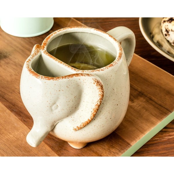 ELEPHANT mugg - GRÅ - med tepåse
