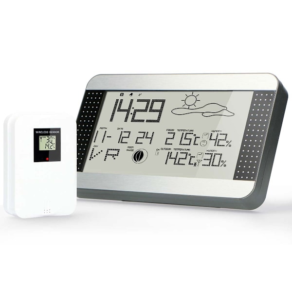 Väderstation med trådlös sensor Silver