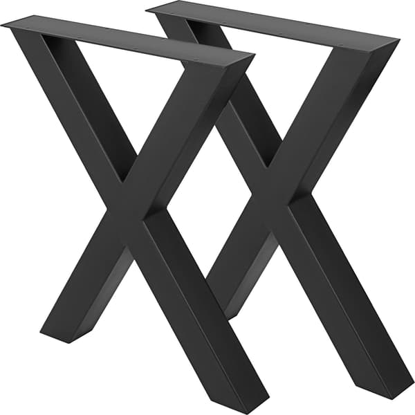 Bordsben i metall, 2-pack med X-ram i stål, 72 x 60 cm