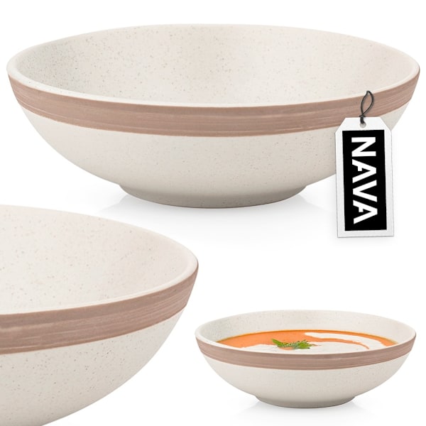 Djup keramisk mattallrik beige ARTHENA BEIGE 20 cm, 900 ml