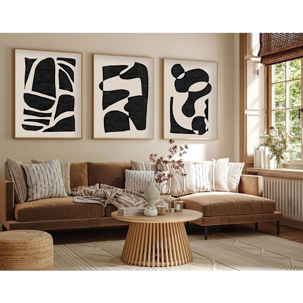 Dekorativ inramad MDF-målning (3 delar) Huhu201 - 50 x 70