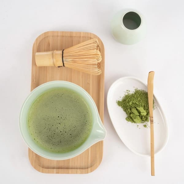 Matcha-tilberedningssæt – Keramisk skål, bambuspiskeris