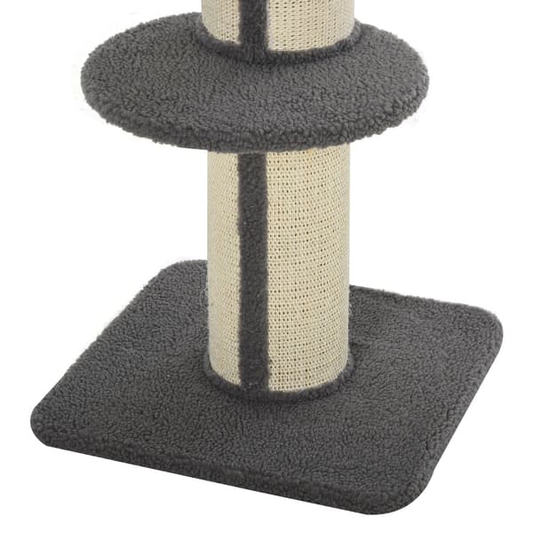 Kradsestolpe til katte, bæreevne 30 kg, kradsestolpe med platform, stald, sisal, grå