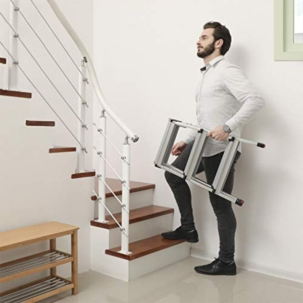 Sikker, foldbar 2x3 trinstige til hjemmebrug - 240 cm rækkevidde