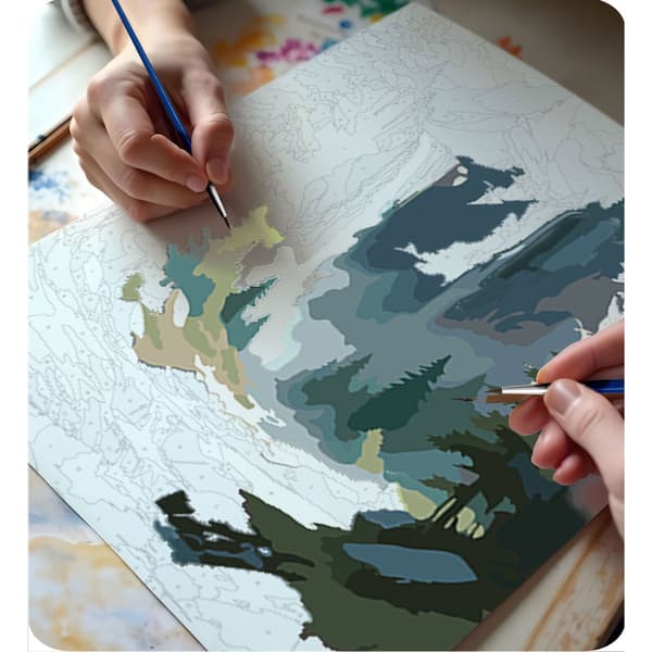 Målning efter siffror 40x50 cm Massido bergslandskap
