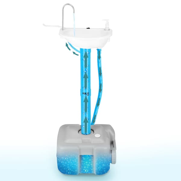 Bærbar campingvask, 20L tank, USB-pumpe
