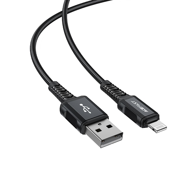 MFI kabel til iPhone USB - Lightning 2.4A 1.8m sort