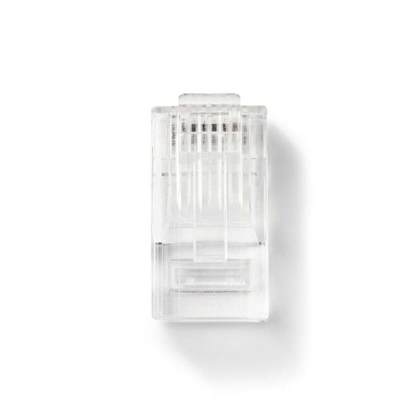 RJ45-stik | RJ45 Pass Through | Solid UTP CAT5 | Lige | Guldplateret | 10 stk. | PVC | Gennemsigtig | Box