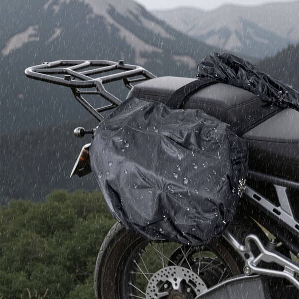 Motorcykel sadeltaske 30L, regnslag, universal pasform, sort