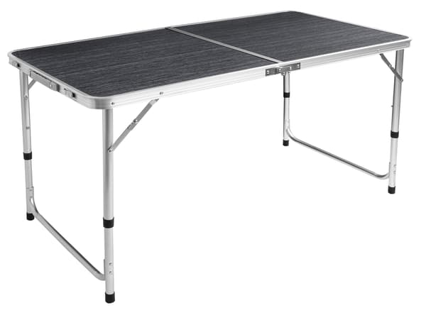 Campingbordsæt, foldbart, justerbar højde, 120x60 cm