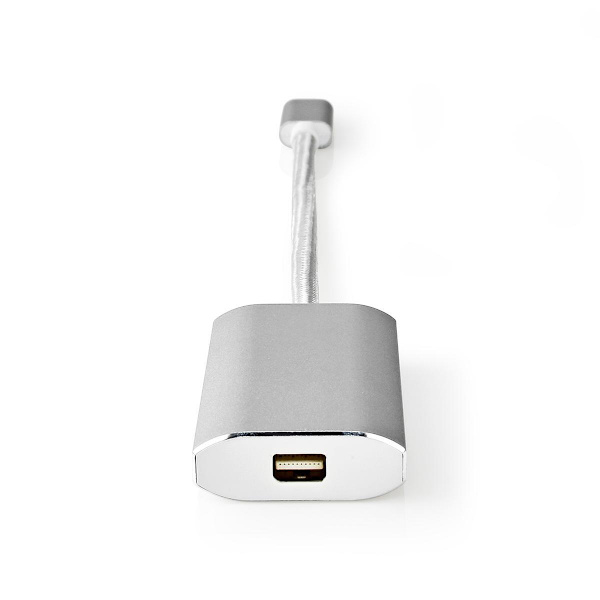 USB-C™ Sovitin | USB 3.2 Gen 1 | USB-C™ Uros | Mini DisplayPort Naaras | Power delivery | 0.20 m | Pyöreä | Kullattu | Nailon / Punottu | Hopea | Laat