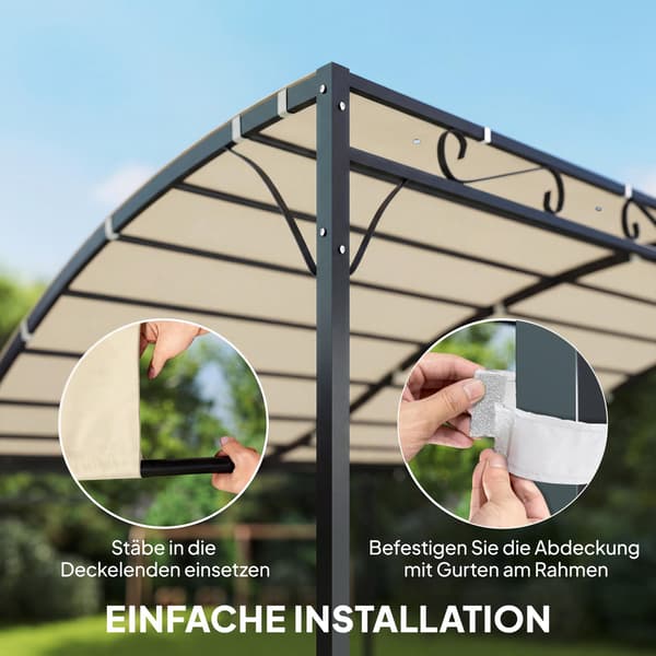 Pergola-reservtak, 3x3m, vattenavvisande polyester