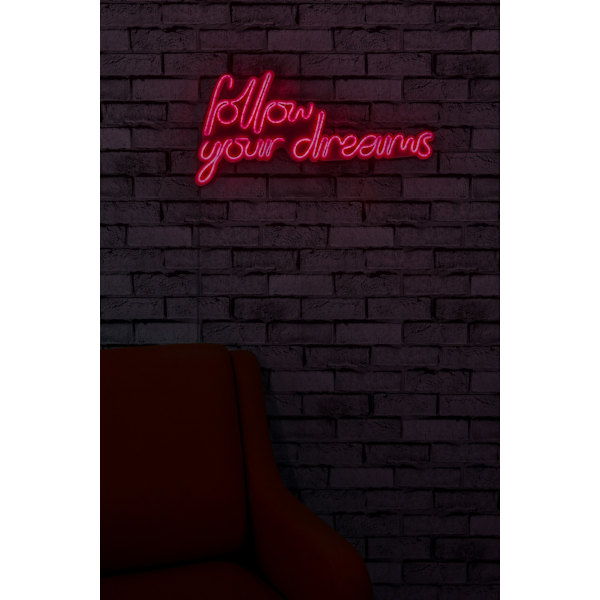 Dekorativ Plast Led-belysning Follow Your Dreams - Röd