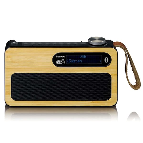 Kannettava DAB+/FM-radio Bluetoothilla, Bambu, Musta