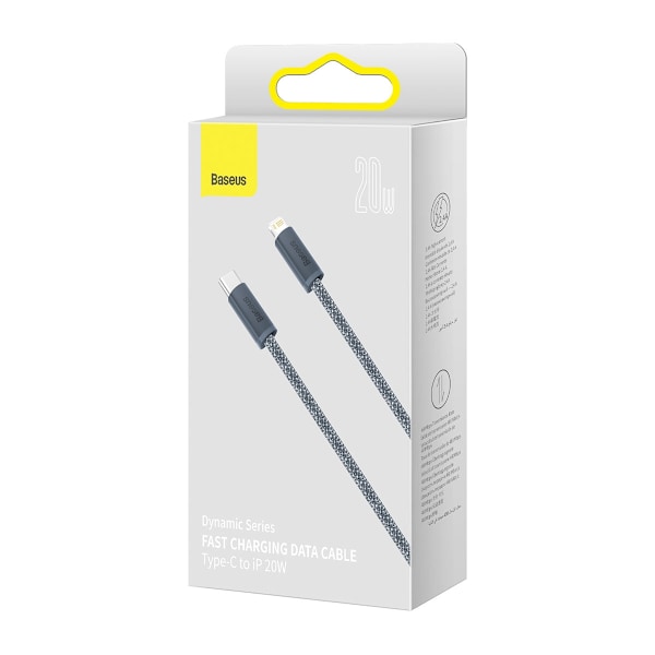 Kabel för iPhone USB-C - Lightning Power Delivery 20W 2m - grå