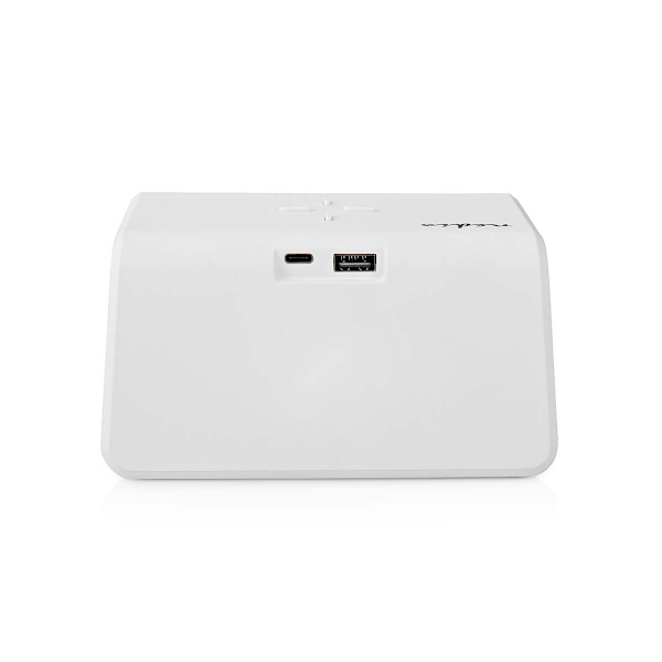 Herätyskello langattomalla latauksella | Qi-sertifioitu | 5 / 7.5 / 10 / 15 W | USB-A Uros | Yövalo | 2 Hälytysaikojen | Torkkutoiminto