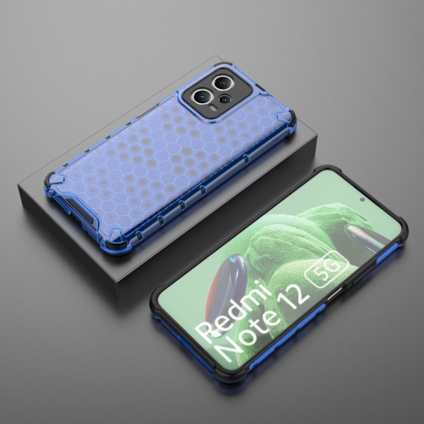 Pansarhybridfodral för Xiaomi Redmi Note 12 5G / Poco X5 5G Honeycomb blå