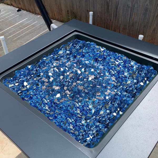 Bålstedsglas, Pacific Blue, 10 lb, 1/2 in reflekterende