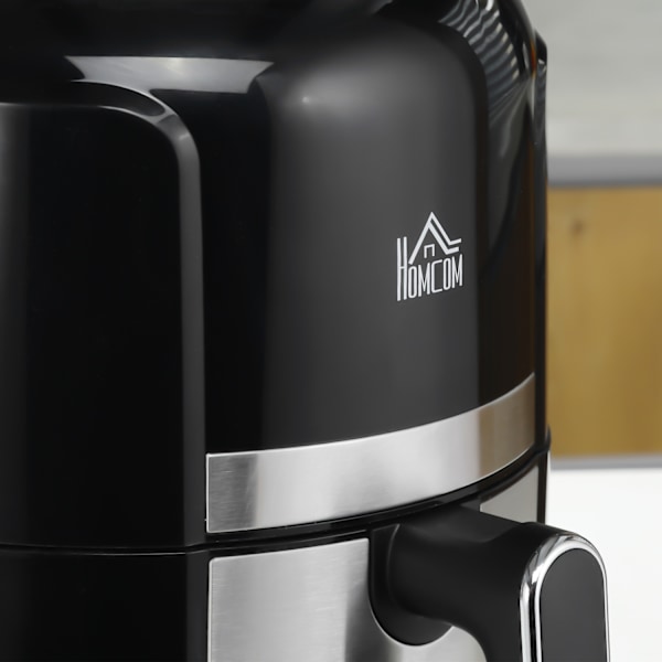 Varmluftsfritös 4L Airfryer med 12 program, 60 min timer, non-stick belagd korg, 1300W fritös utan olja, med överhettningsskydd, LED-pekskärm, svart