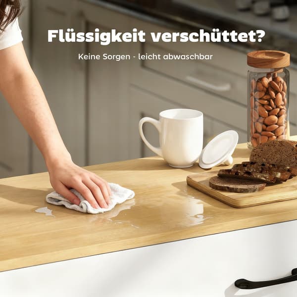 Köksö, expanderbar yta, mjukstängande, MDF, vit