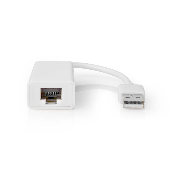 USB-netværksadapter | USB 2.0 | 100 Mbps | USB-A Han | RJ45 Hun | 0.20 m | Runde | Guldplateret / Nikkelplateret | Kobber | Hvid | Box