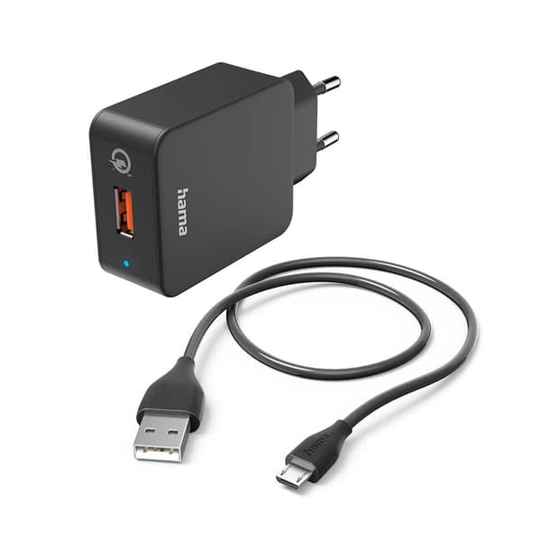 HAMA laturi Micro-USB 220V musta 1,5m