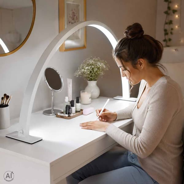LED-skrivebordslampe til manicure – skyggefri, hvid