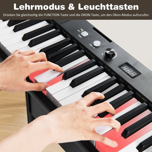 Elektroniskt keyboardset med 61 tangenter och justerbart stativ