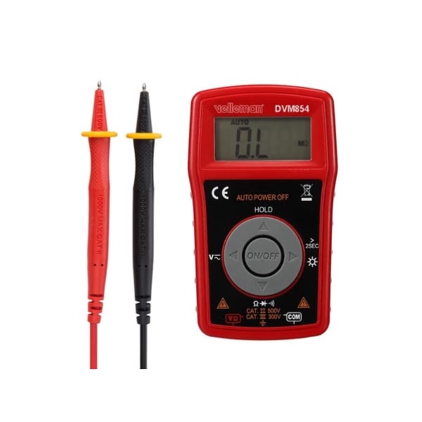 Digitalt multimeter automatisk - Cat Iii 300 V / Cat Ii 500 V - 2000 tæller med datahold / baggrundslysfunktioner