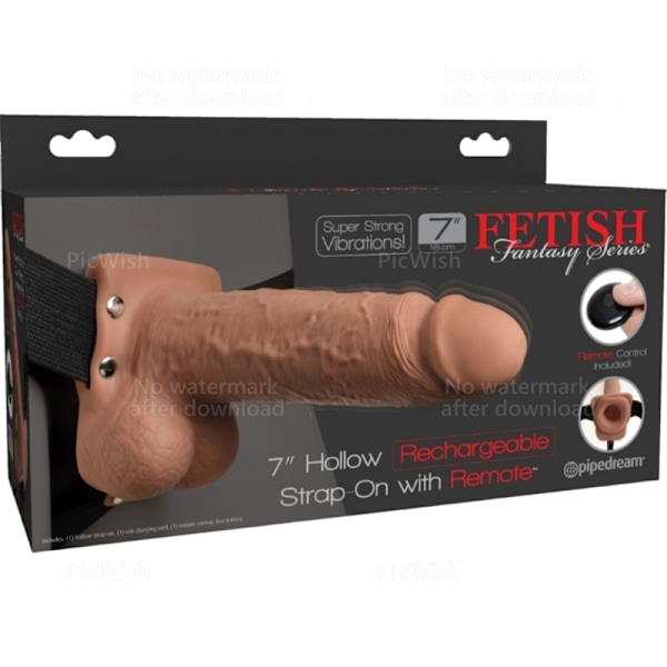 Fetish Fantasy Series - Justerbar sele Realistisk penis med bolde genopladelig og vibrator 17,8 cm