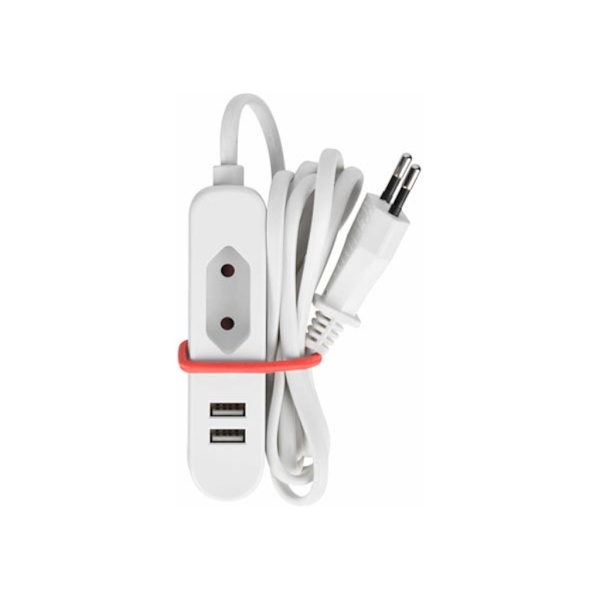 1-vejs Euro-stik med 2 USB-porte - Ideel til rejser