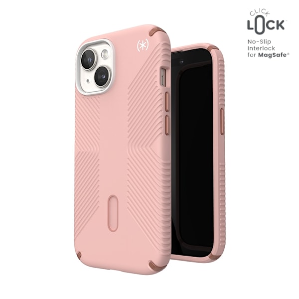 Speck Presidio2 Grip ClickLock & MagSafe - Etui til iPhone 15 / iPhone 14 / iPhone 13 (Dahlia Pink/Rose Copper)