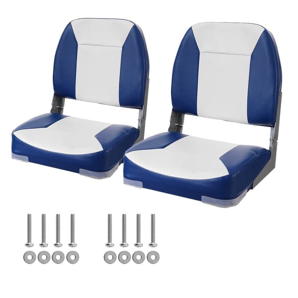 Fällbara båtstolar med låg rygg, vattentäta vadderade, 2-pack