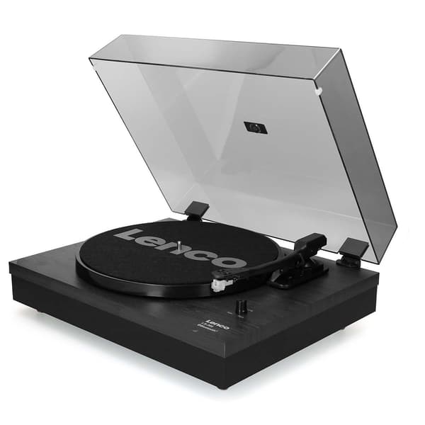 Levysoitin Bluetoothilla® ja kahdella ulkoisella kaiuttimella Musta