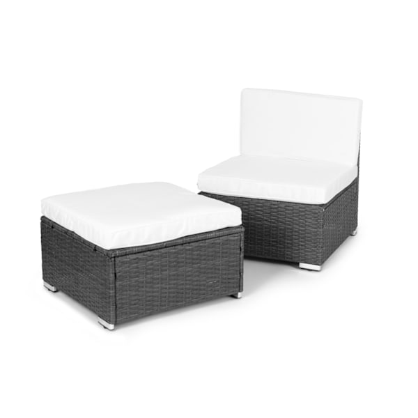 Havemøbelsæt med rattanlignende finish – Modulær hjørnesofa og bordgrå MultiGarden