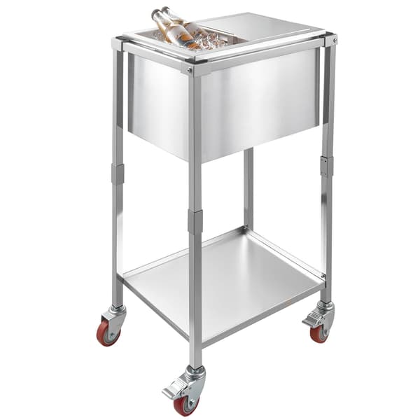 Rullande kylbox, 28L, rostfritt stål, skjutbart lock