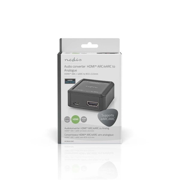 Digital Audio Converter | 1-vejs | Tilslutninger indgang: HDMI™ Input | Tilslutninger udgang: 2x (2x RCA Hun) / 3.5 mm | Automatisk | Antracit