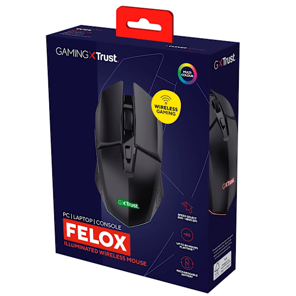 GXT 110 Felox Illuminated Wireless Gaming mus Sort