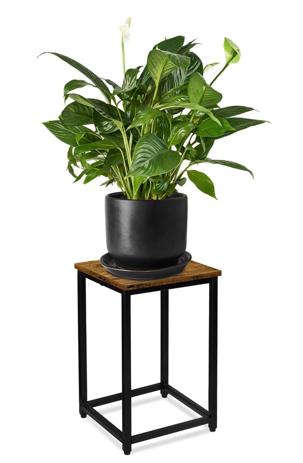 Loft plantestativ, sort stål, 40 cm