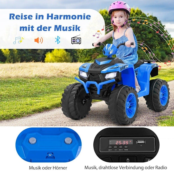 24 V Electric Kids Quad Electric Quad langattomalla yhteydellä Electric Quad Blue