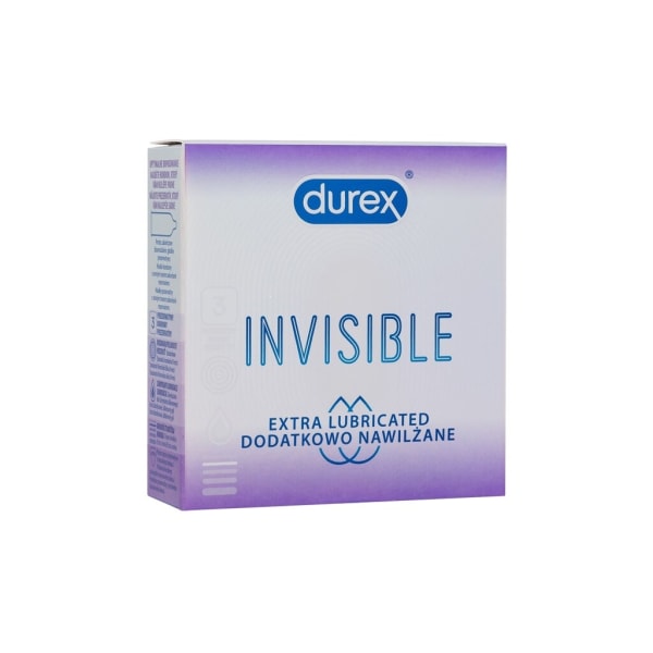 Durex - Invisible Extra Lubricated - For Men, 3 pc