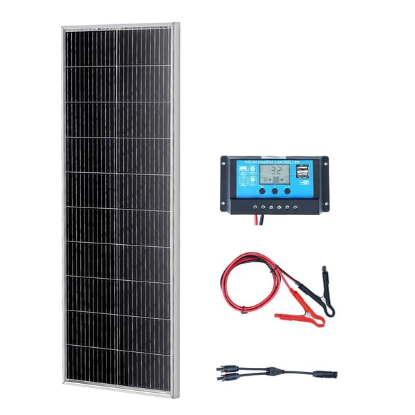 100W monokristallin solpanelsats med 12V-regulator