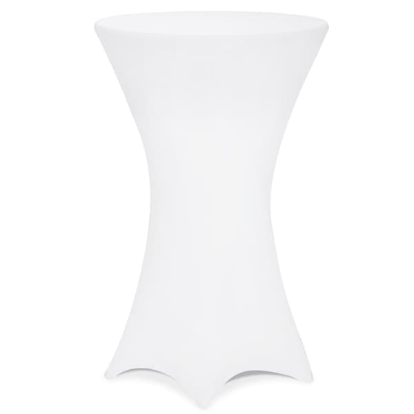 Vitt cocktailbordsöverdrag, 80 cm, polyestermix