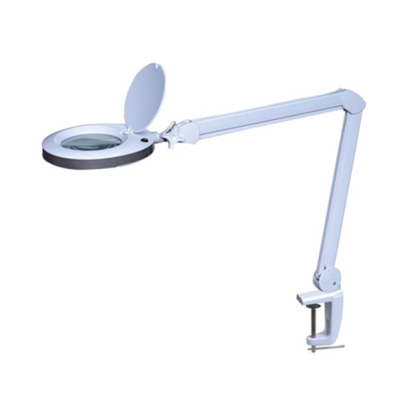 Led skrivbordsarbetslampa med förstoringsglas - 8 dioptrier - 8 W - 60 lysdioder - vit Vit